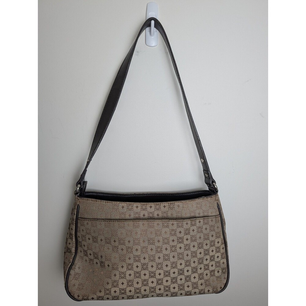 VTG Y2K Liz Claiborne Villager Monogram Shoulder Bag Baguette Tan Brown Purse - Picture 2 of 15